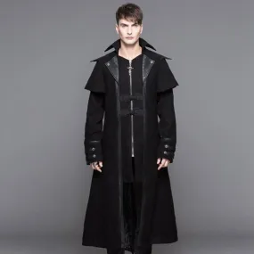 Men's Steampunk Military Style Long Coat