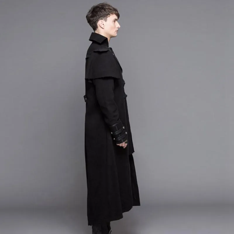 Men's Steampunk Military Style Long Coat