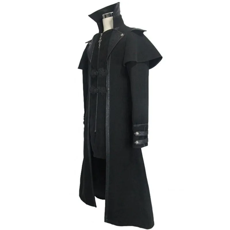 Men's Steampunk Military Style Long Coat