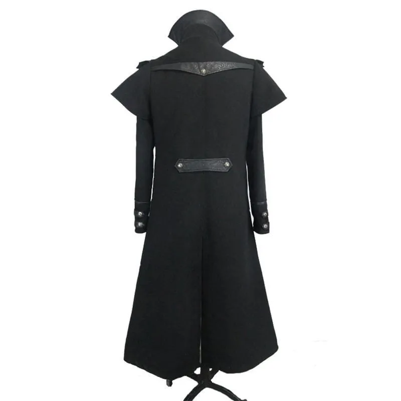 Men's Steampunk Military Style Long Coat