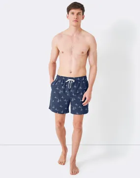 Men's Sustainable Boat Print Swim Shorts from Crew Clothing Company