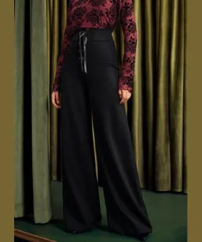 ModCloth Bop 'Til You Drop High Waist Wide Leg Pants in Eclipse Noir