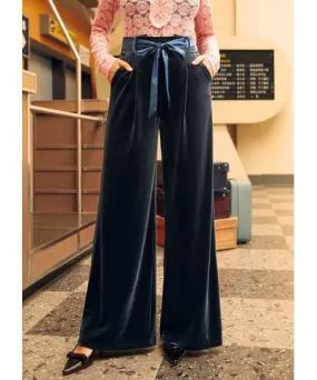 ModCloth Vintage Revamp Contrast Sash Crop Pants in Ocean's Depth