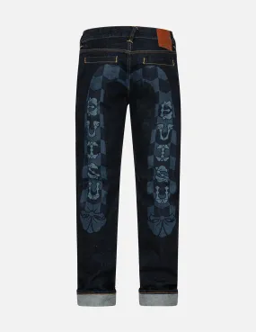 Monogram Daicock Discharged Print Slim Fit Jeans #2010