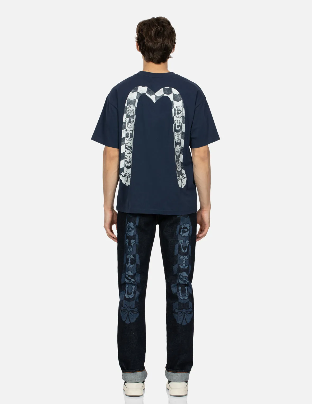 Monogram Daicock Discharged Print Slim Fit Jeans #2010