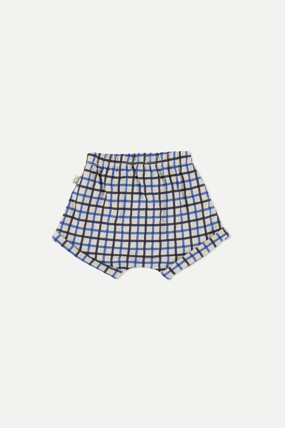 Navy Check Crepe Baby Shorts