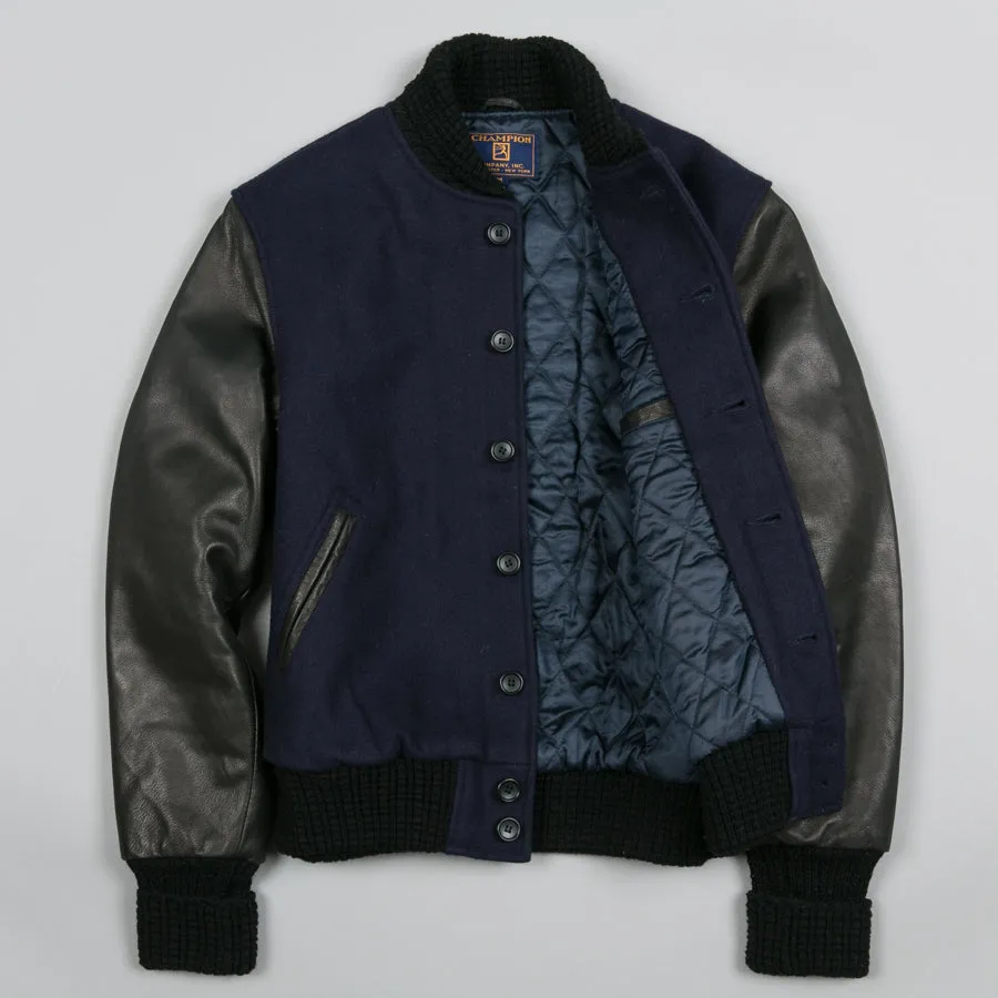 NAVY VARSITY JACKET