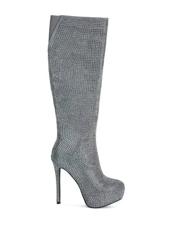 Nebula Diamante Stiletto Calf Boots