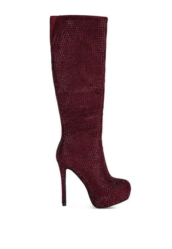 Nebula Diamante Stiletto Calf Boots