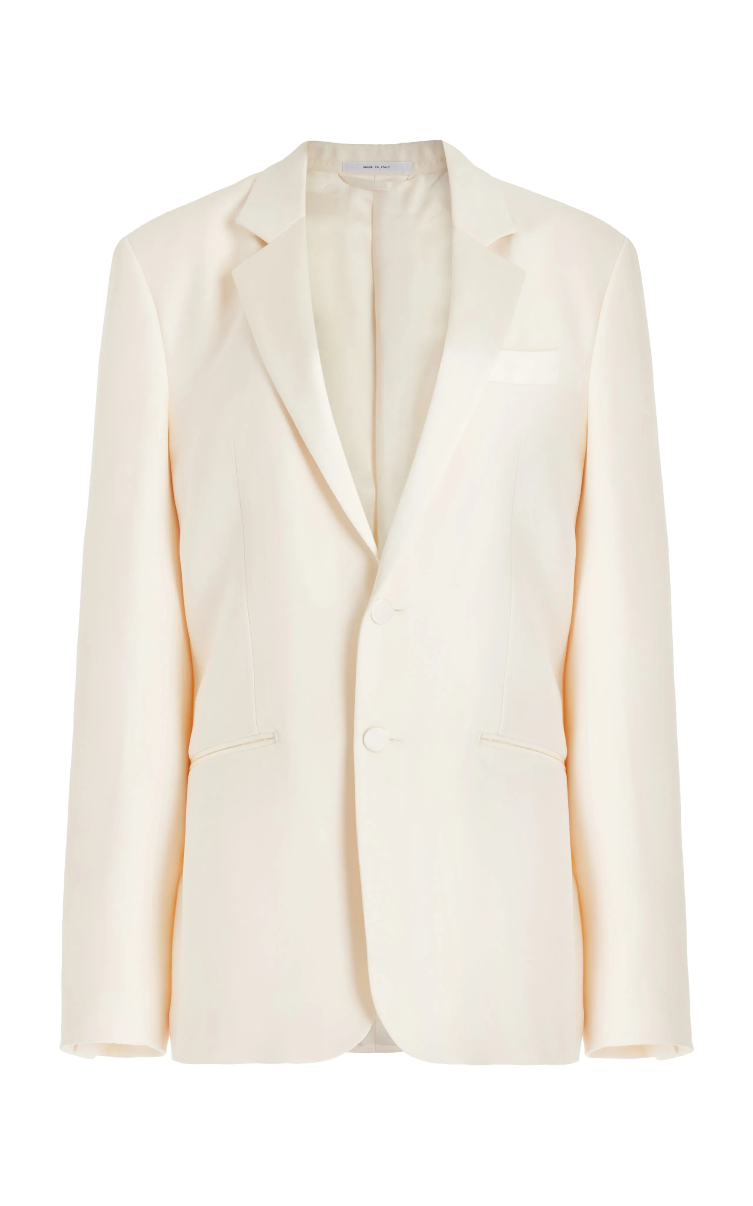 Nicolson Jacket in Ivory Wool Silk Cady