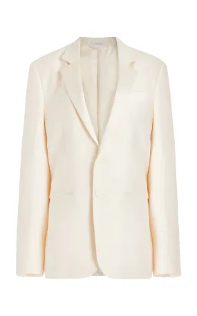 Nicolson Jacket in Ivory Wool Silk Cady