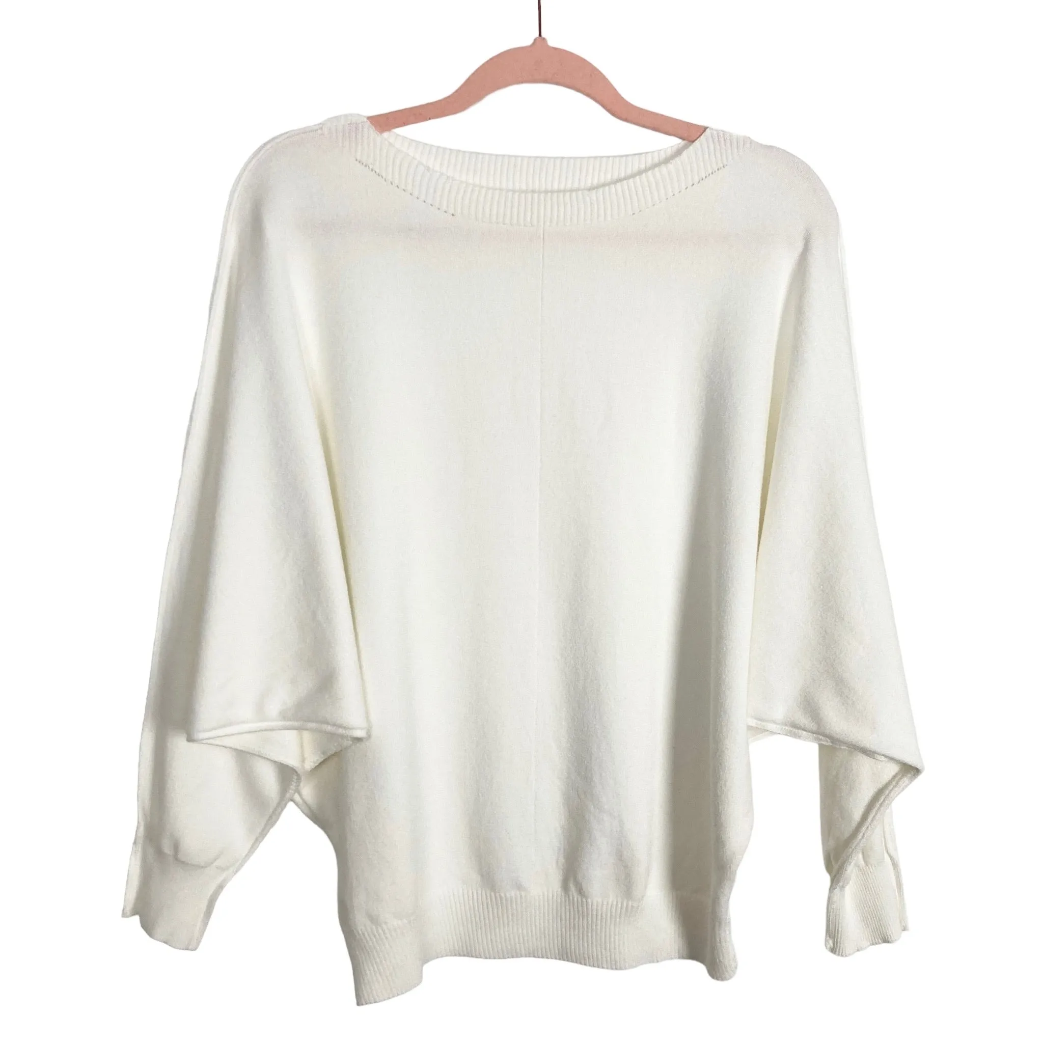 No Brand Ivory Boat Neck Sweater- Size ~L (see notes)