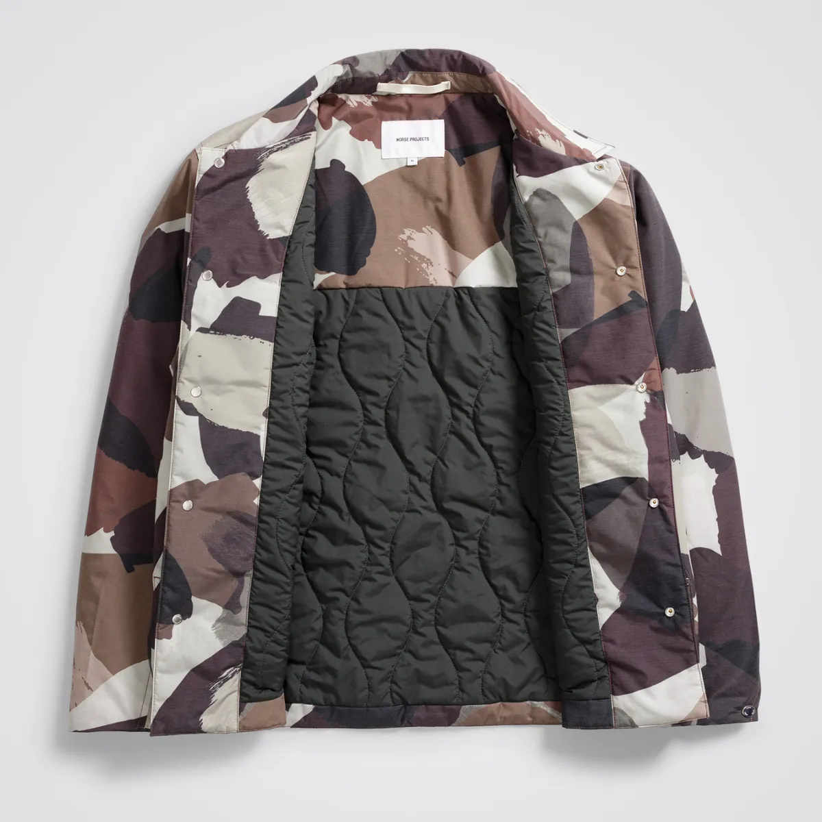 Norse Projects   Pelle Camo Nylon Insulated Jacket Espresso