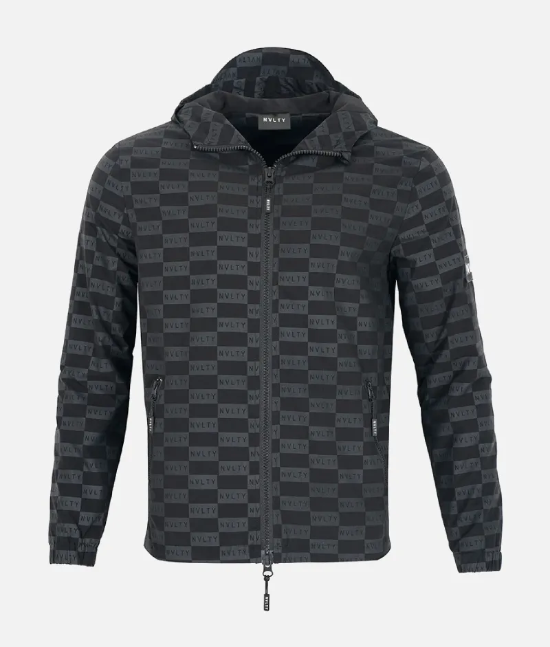 Nvlty Monogram Windbreaker Black | Upto 30% Off