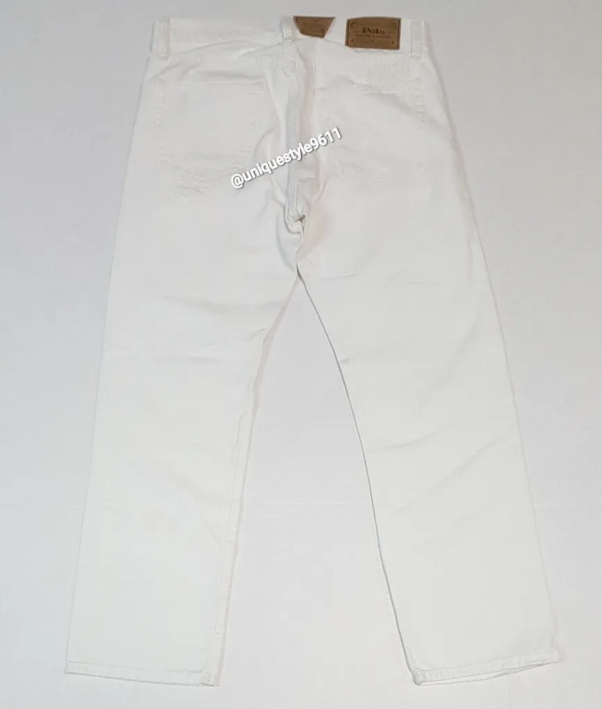 Nwt Polo Ralph Lauren White Rips Classic Fit Rigid Jeans