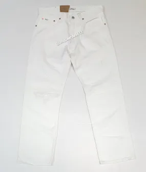 Nwt Polo Ralph Lauren White Rips Classic Fit Rigid Jeans