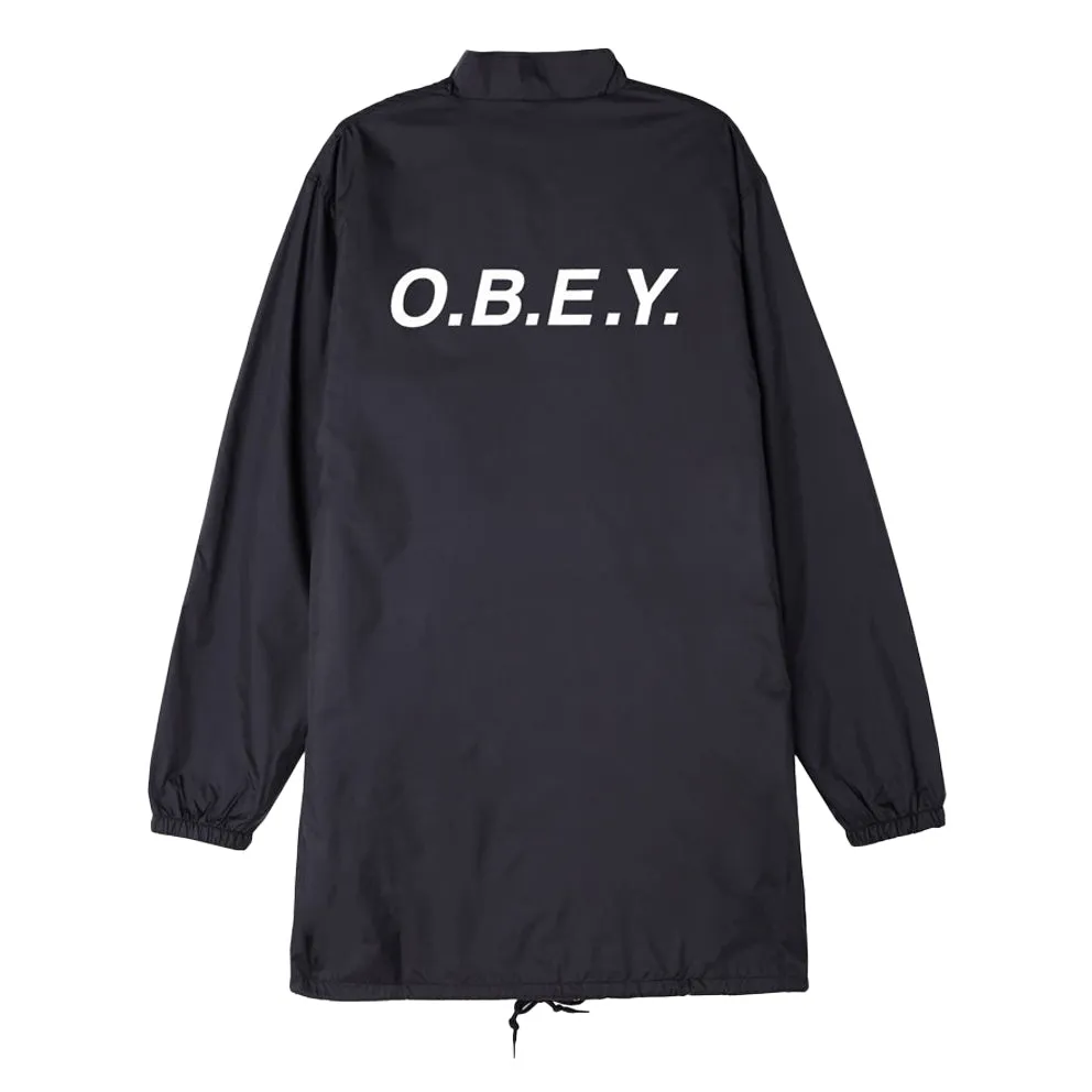 OBEY O.B.E.Y. MOCK NECK TRENCH JACKET // BLACK