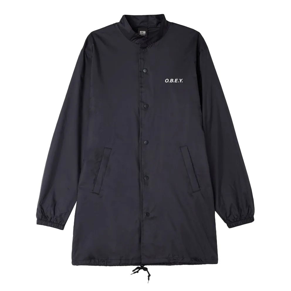 OBEY O.B.E.Y. MOCK NECK TRENCH JACKET // BLACK