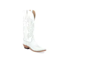 Old West Womens White Leather Cowboy Boots 6.5 B