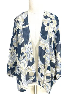 One Hundred Stars short kimono/Blue & Cream