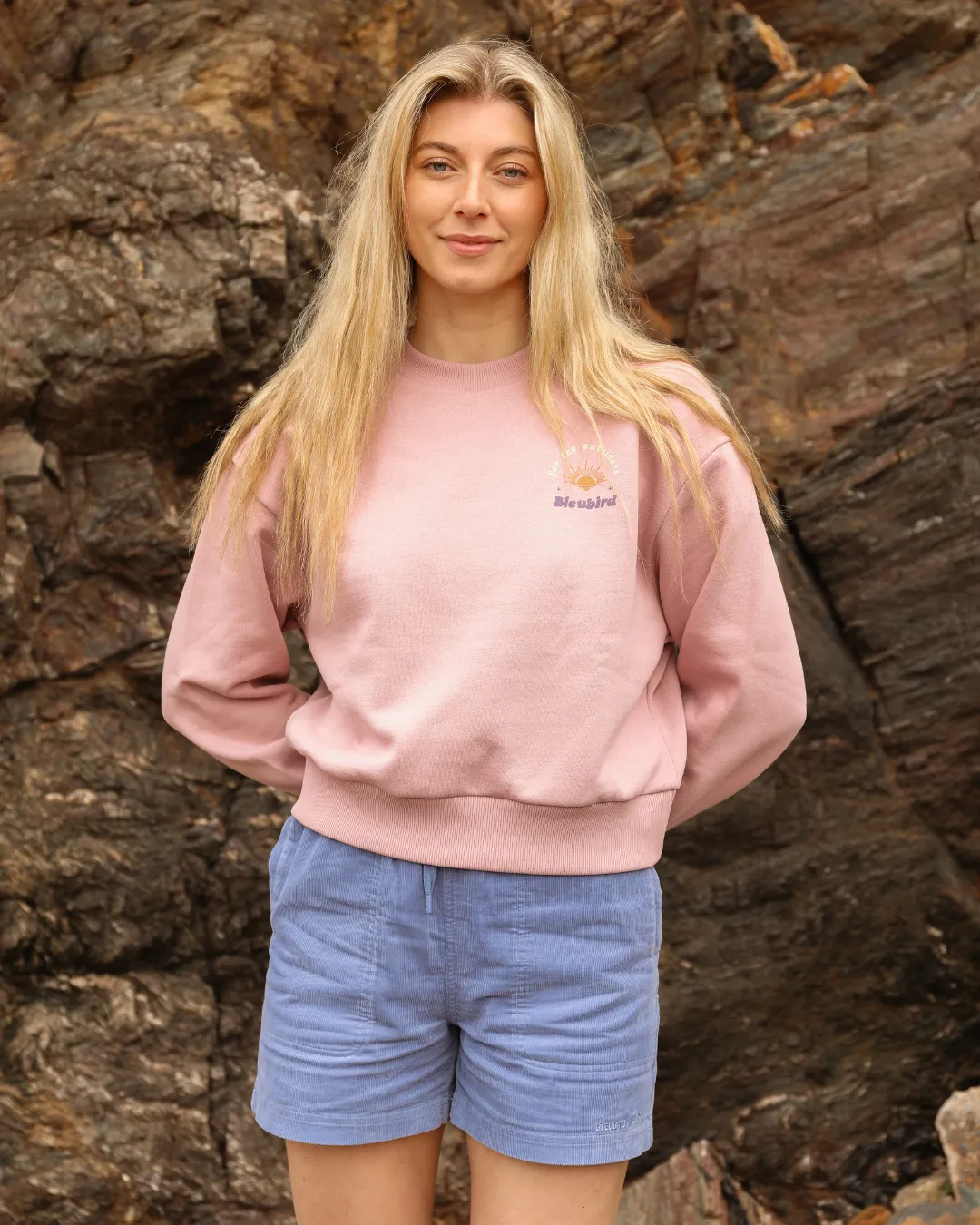 Outsider Cropped Crew - Pink