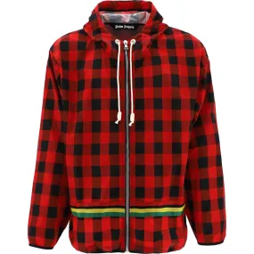 Palm Angels Buffalo Check Windbreaker Red Jacket