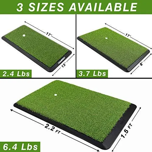 Premium Turf Golf Hitting Mat (9 Golf Tees & 1 Rubber Tee Included)