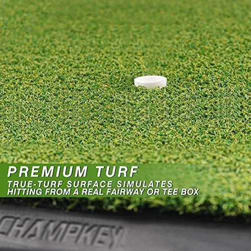 Premium Turf Golf Hitting Mat (9 Golf Tees & 1 Rubber Tee Included)