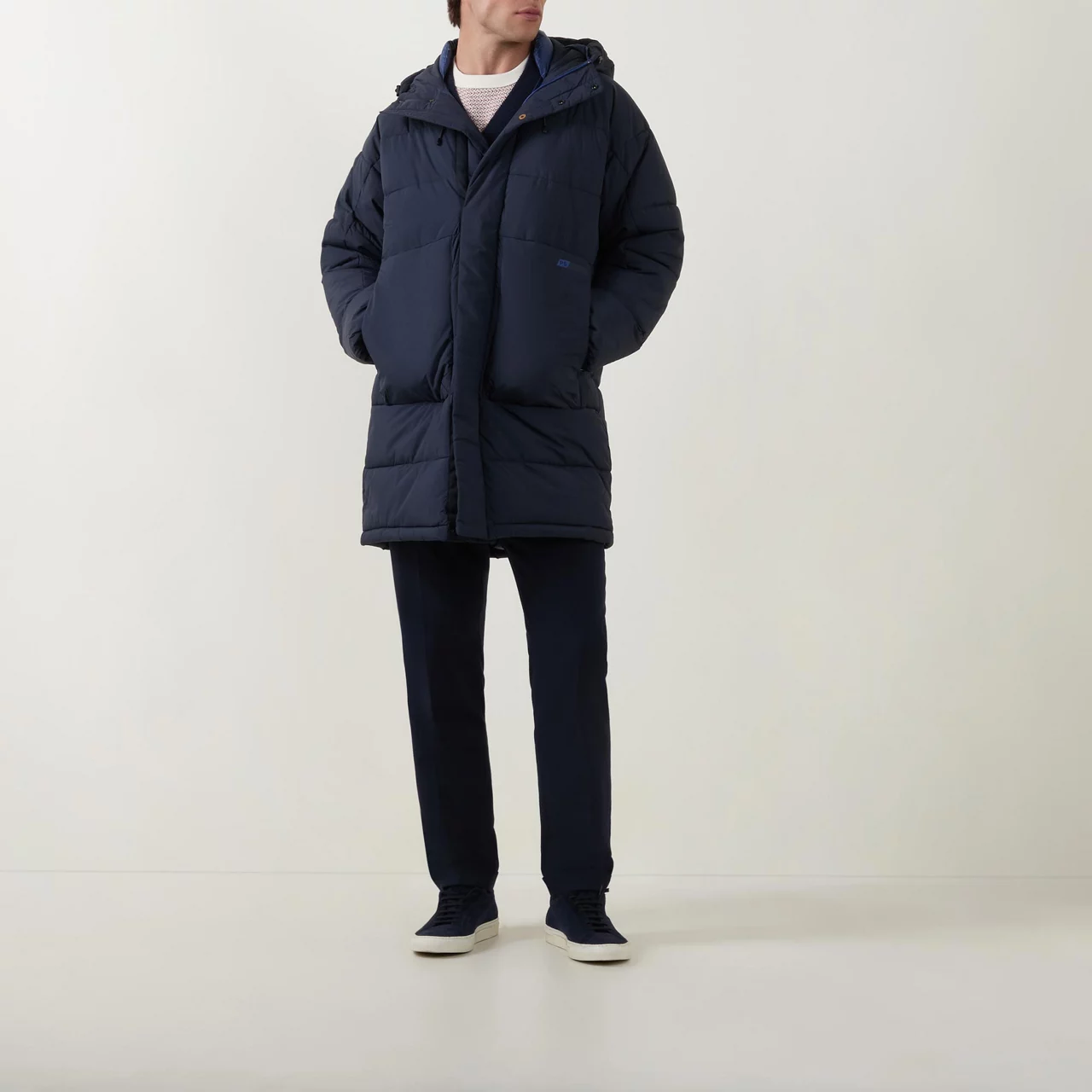 PS PAUL SMITH Logo Longline Padded Jacket - Navy