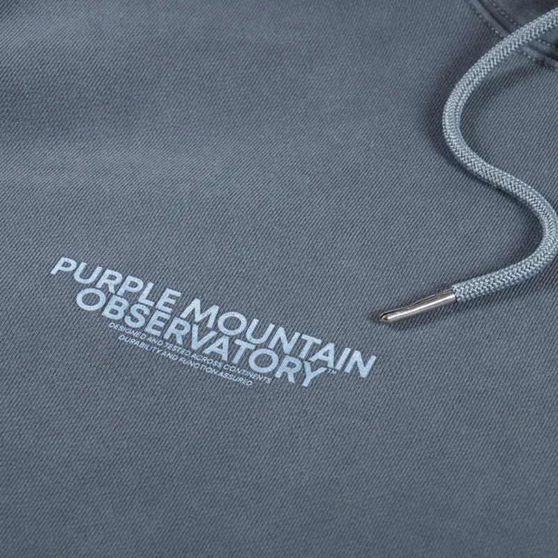 Purple Mountain Observatory Core Logo Hoody Garment Dye Slate