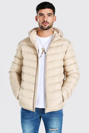 Quilted Zip Through Jacket With Hood