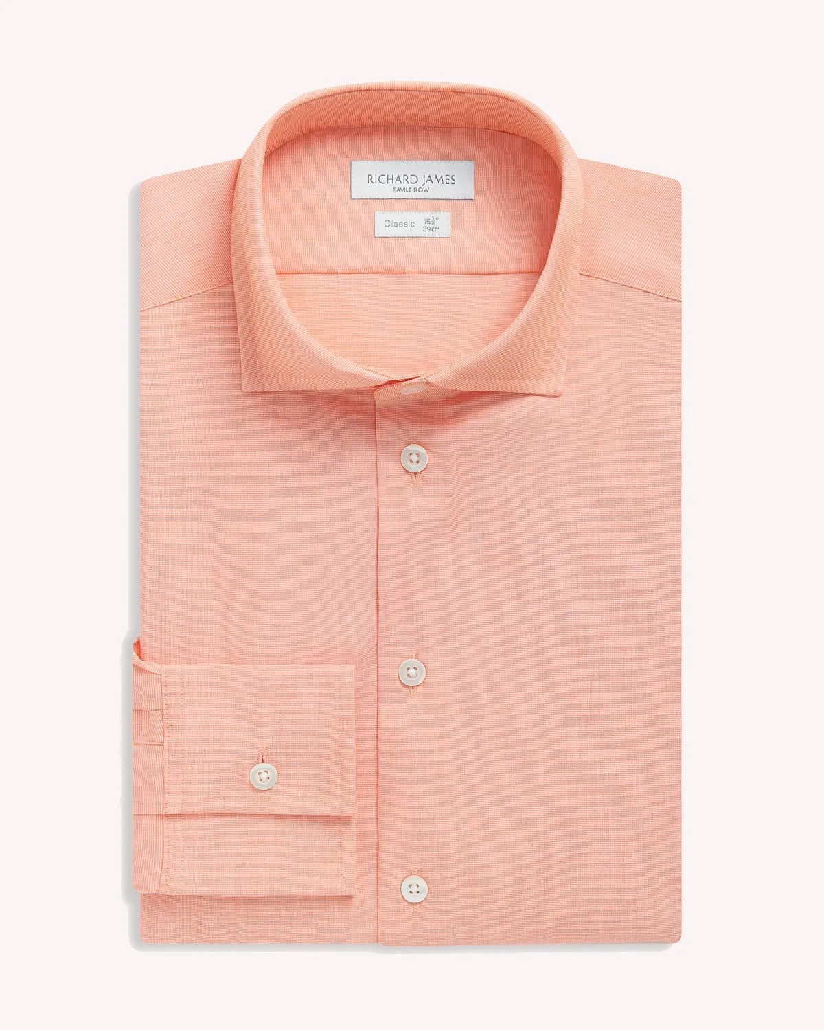 Richard James Poplin Shirt Peach