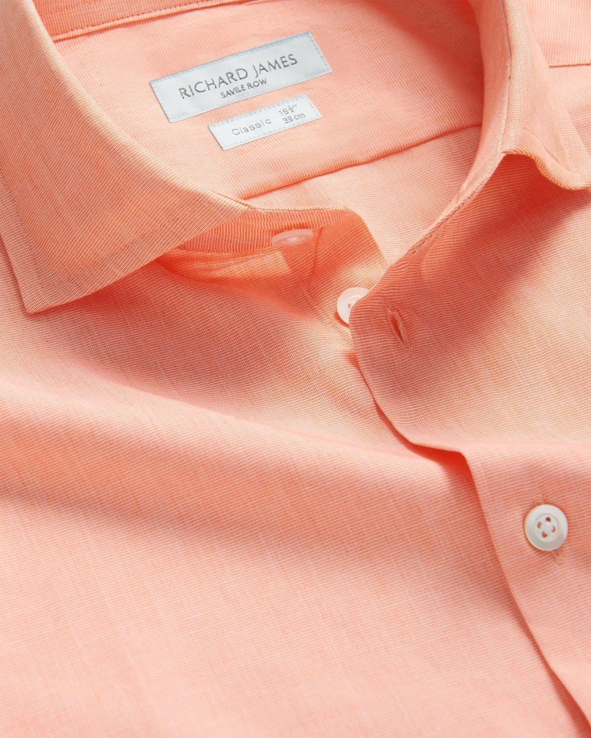 Richard James Poplin Shirt Peach