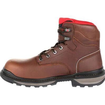 Rocky Men's Rams Horn Waterproof Composite Toe Work Boot in Dark Brown