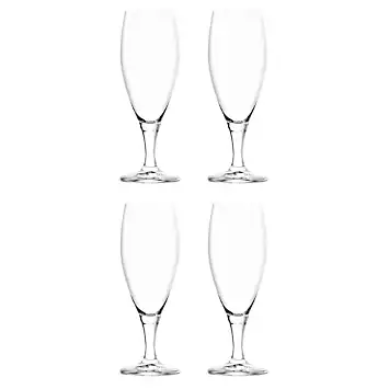 Set of 4 Olly Smith Footed Beer Crystal Glasses | Kaleidoscope