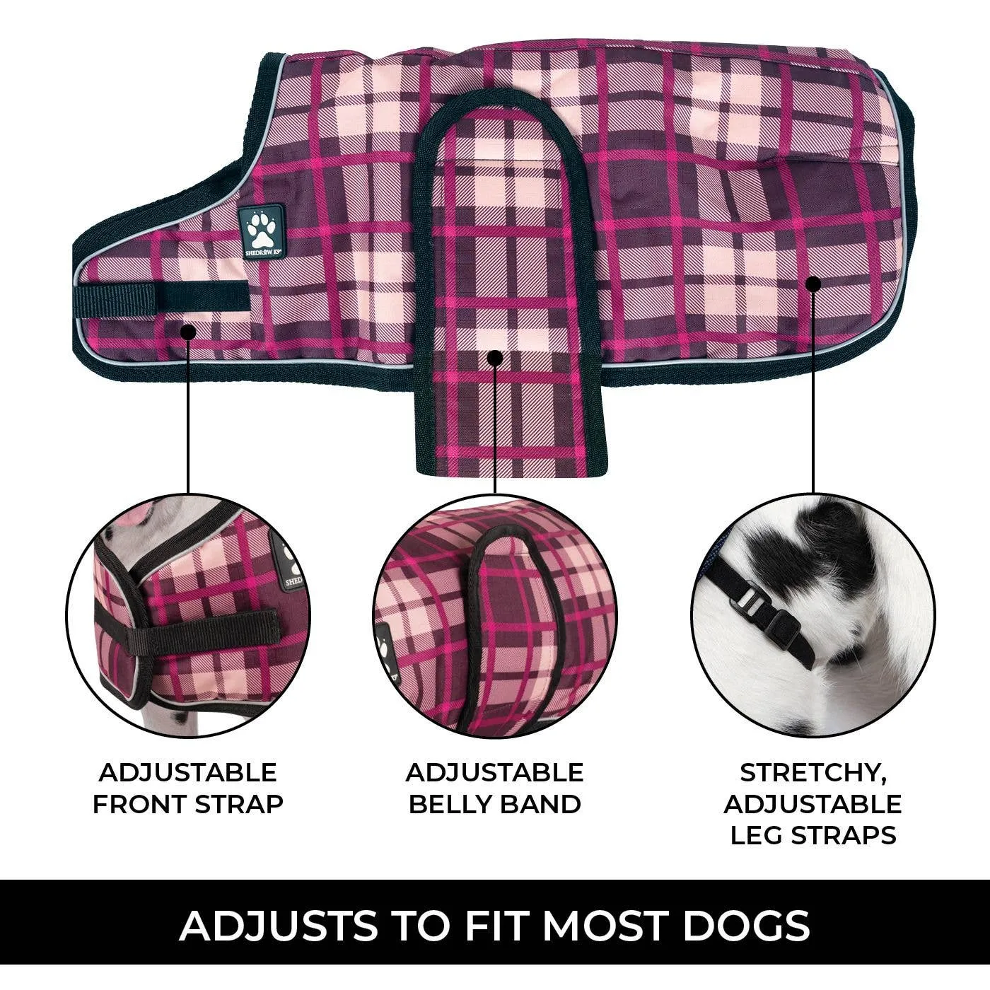 Shedrow K9 - Shedrow K9 Glacier Dog Coat - Potent Purple Plaid: Medium