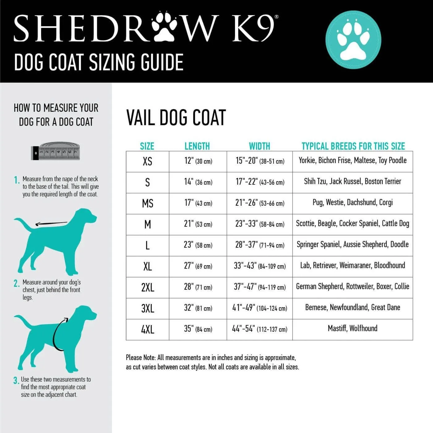 Shedrow K9 - Shedrow K9 Vail Dog Coat - Black: Medium Small