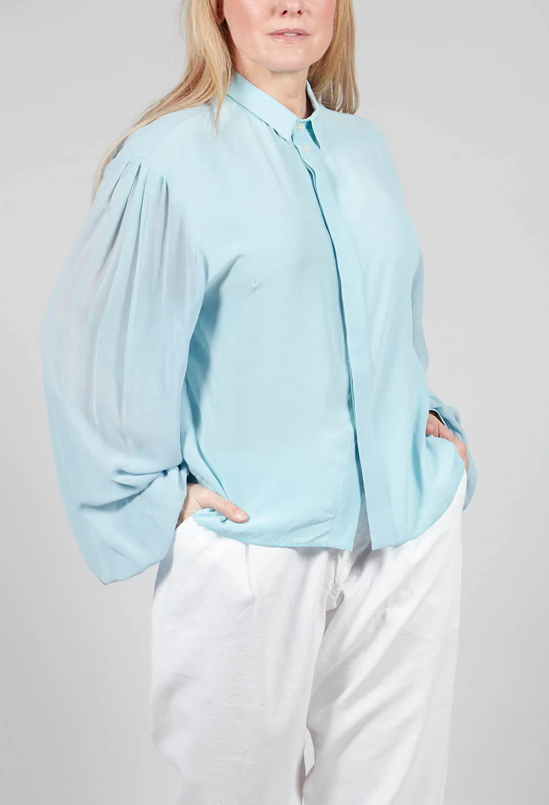 Silk Blouse in Mint