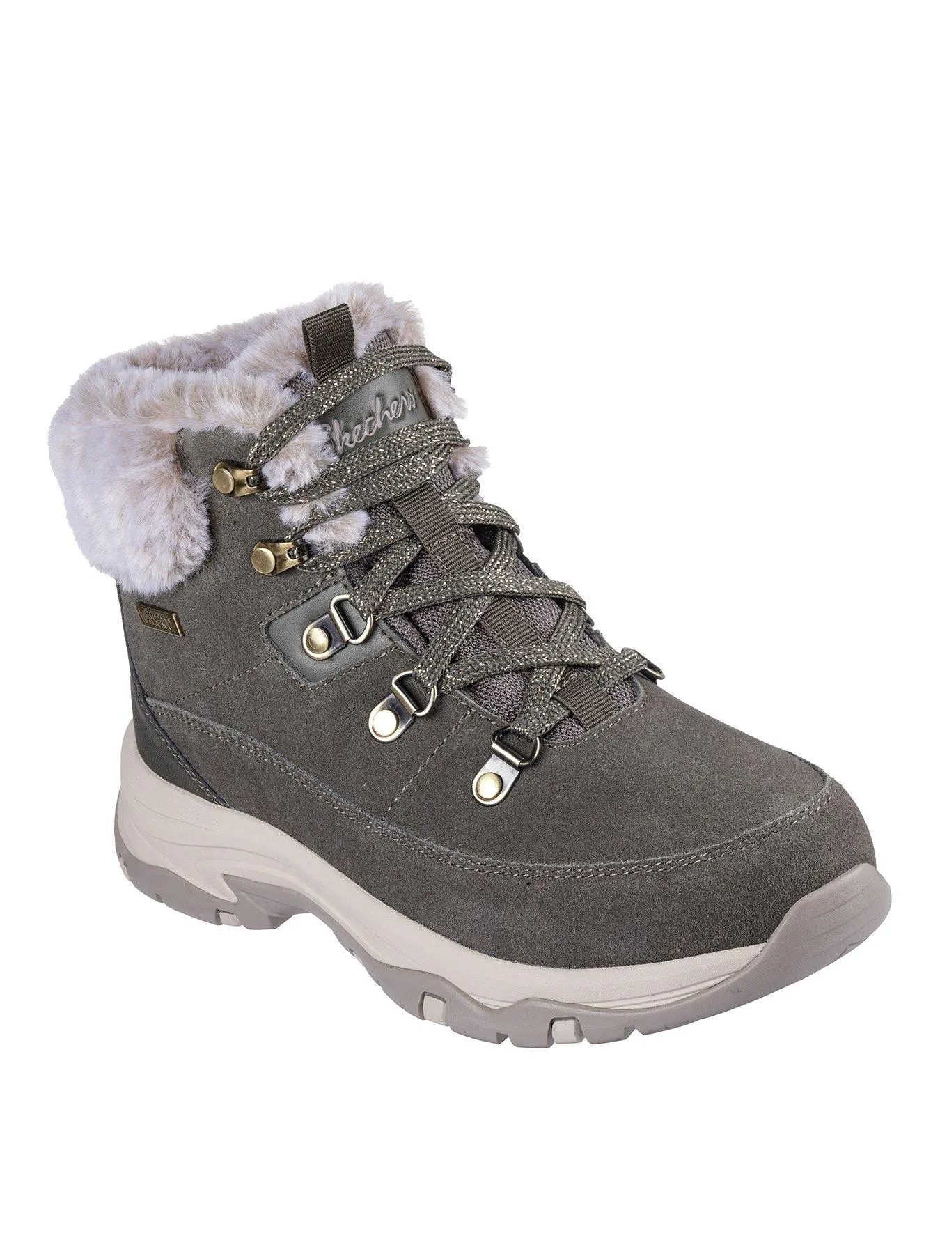 Skechers Outdoor Sparkly Lace Up Boot - Olive