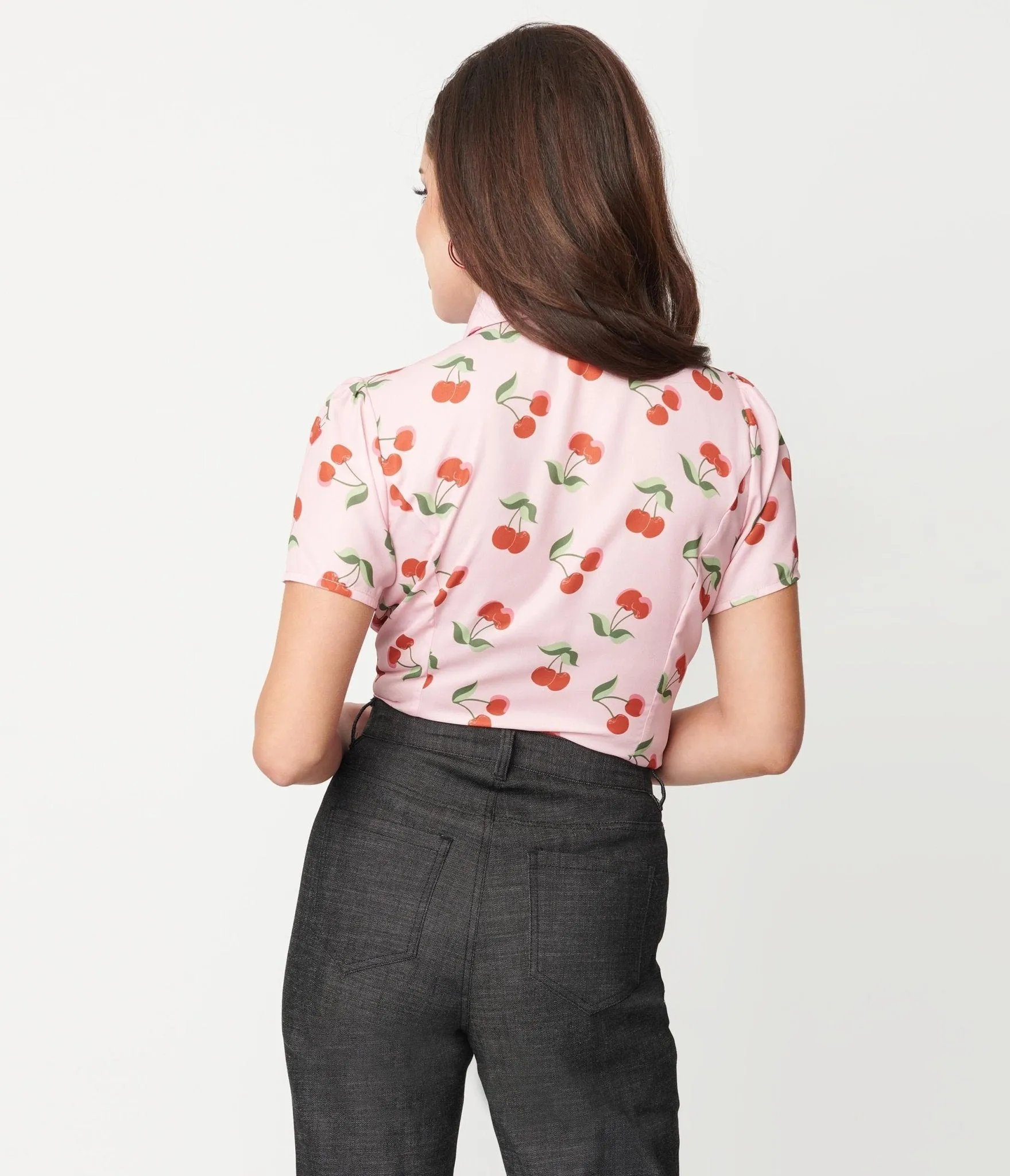 Smak Parlour Pink & Cherries Power Play Blouse