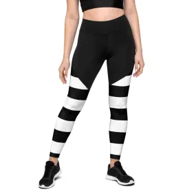 Sports Leggings BW Stripes