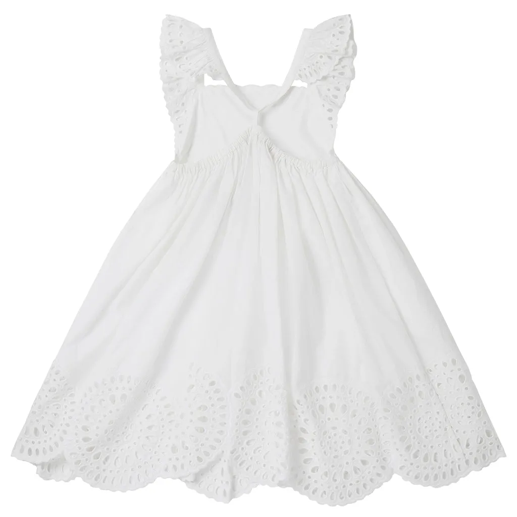 Stella McCartney Child Dress With Embroidery Anglaise White