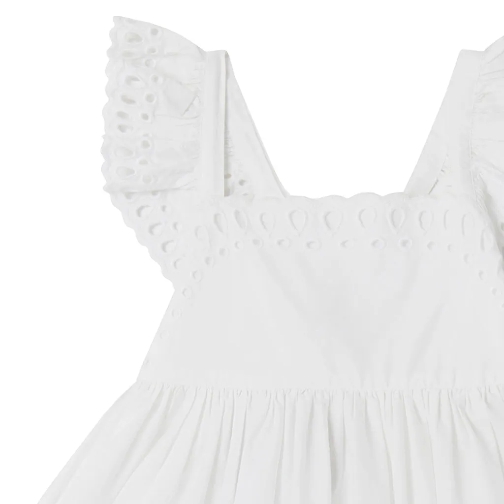 Stella McCartney Child Dress With Embroidery Anglaise White