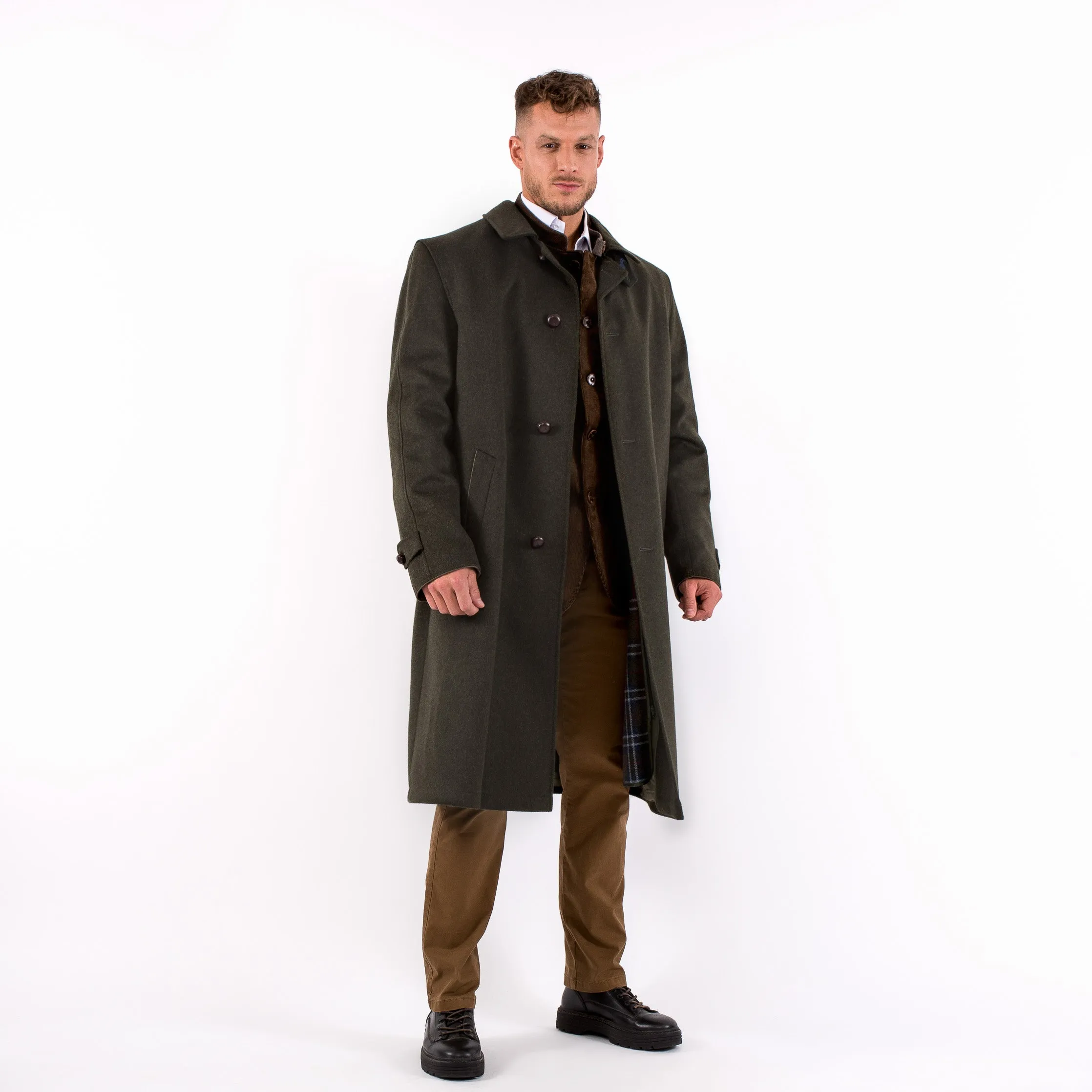 Sud Tiroler - Men's Loden Green Overcoat with zip out lining