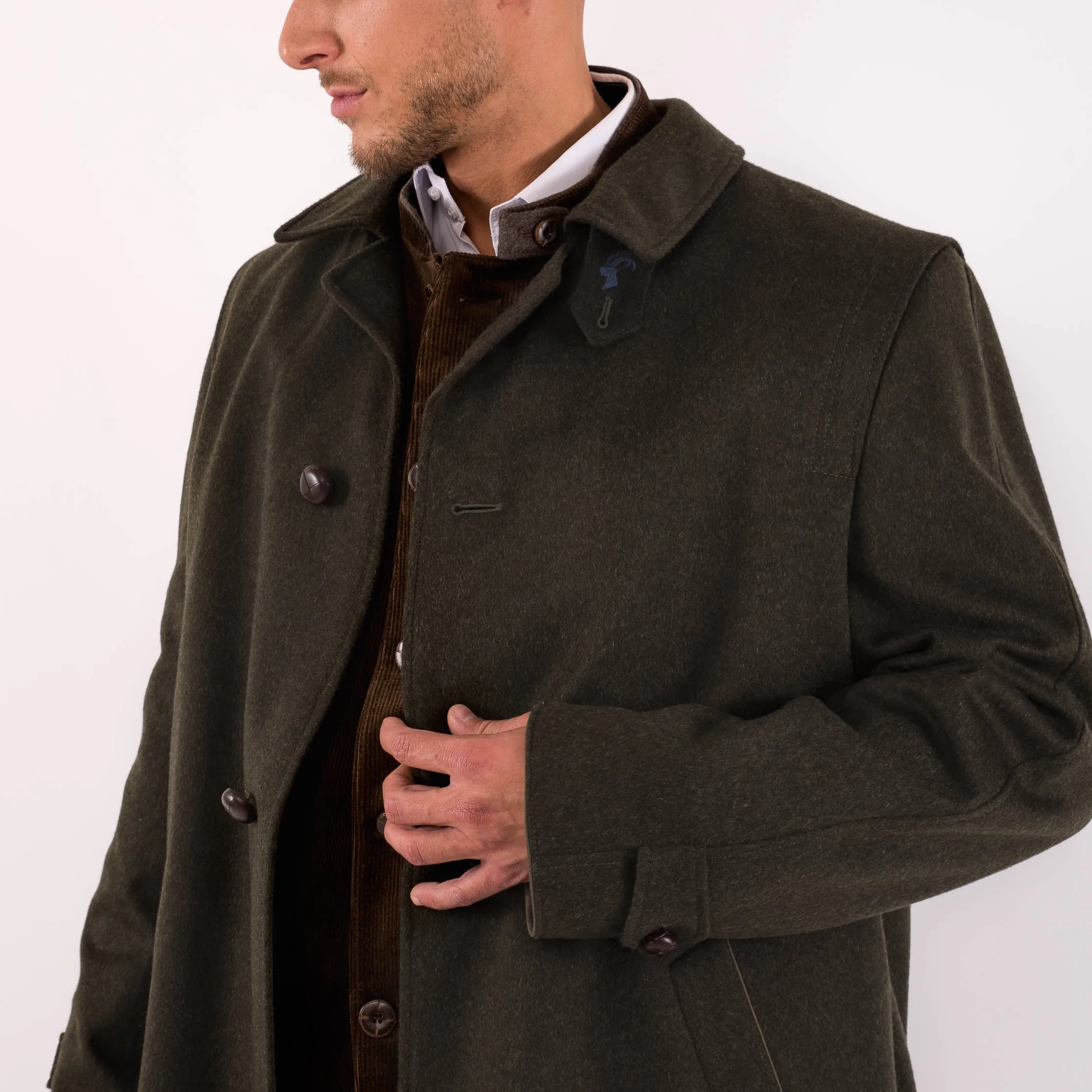 Sud Tiroler - Men's Loden Green Overcoat with zip out lining