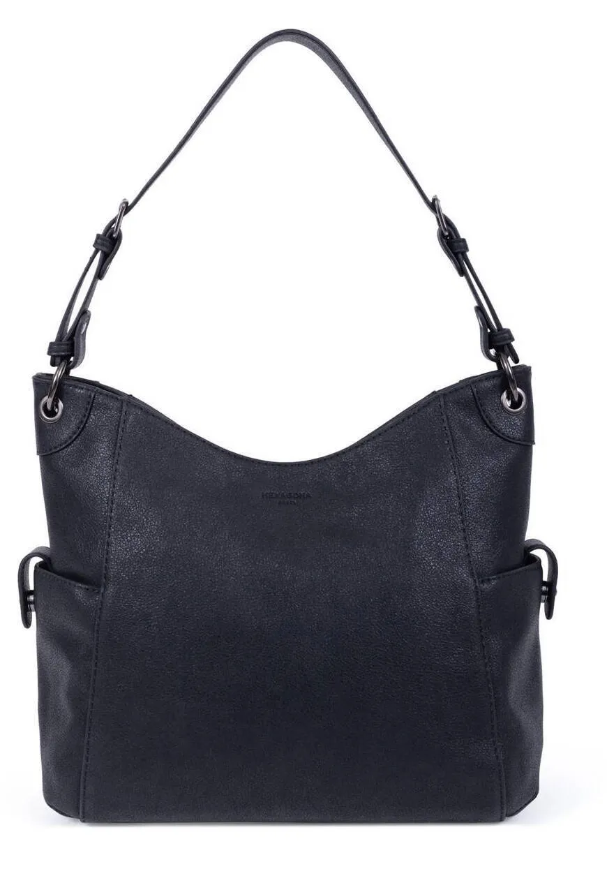 Synthetic black hexagon bag 315301