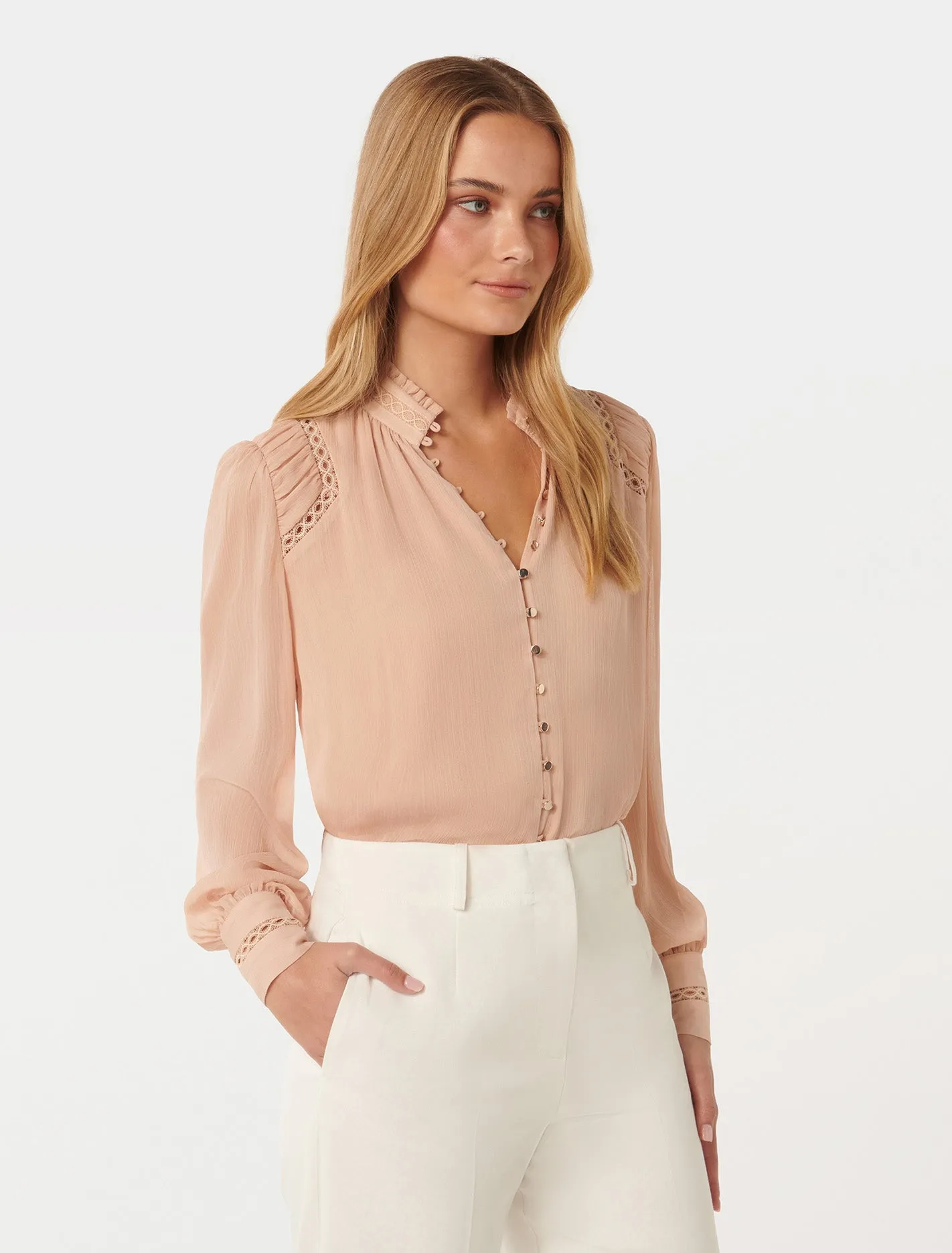 Taffy Trim Insert Blouse