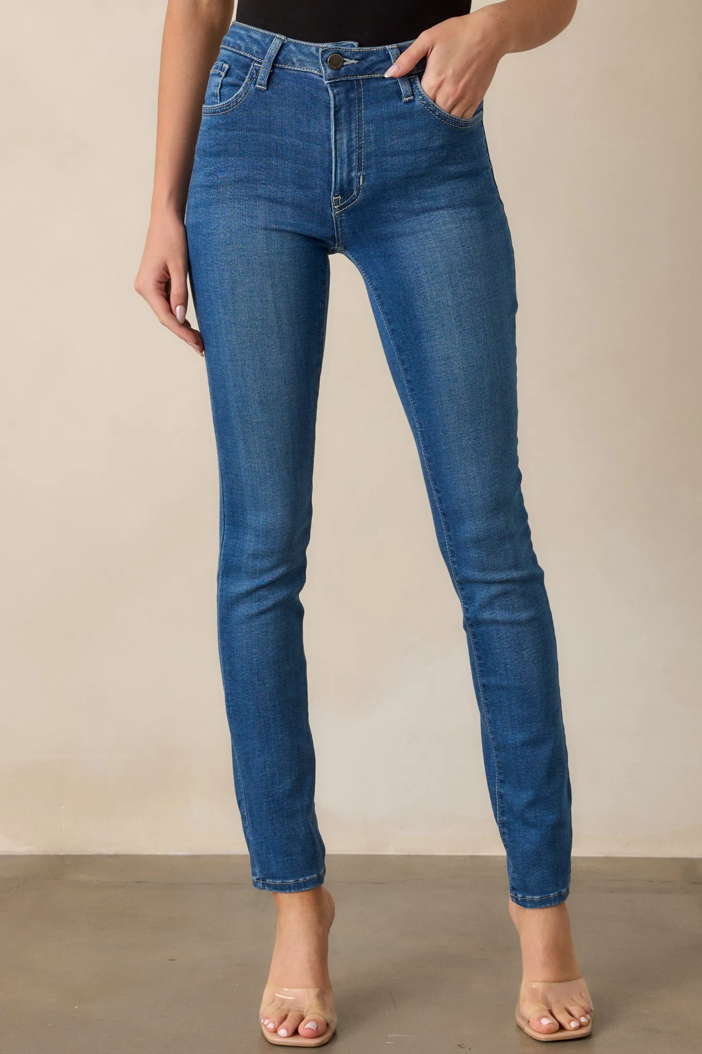 Take A Moment Medium Wash Skinny Jeans