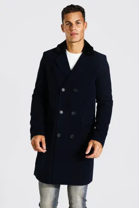 Tall Faux Fur Overcoat | boohooMAN UK