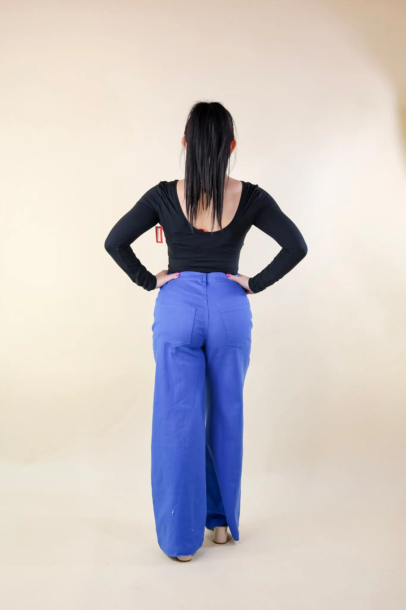 The Best Cropped Wide Leg Jeans In Royal Blue